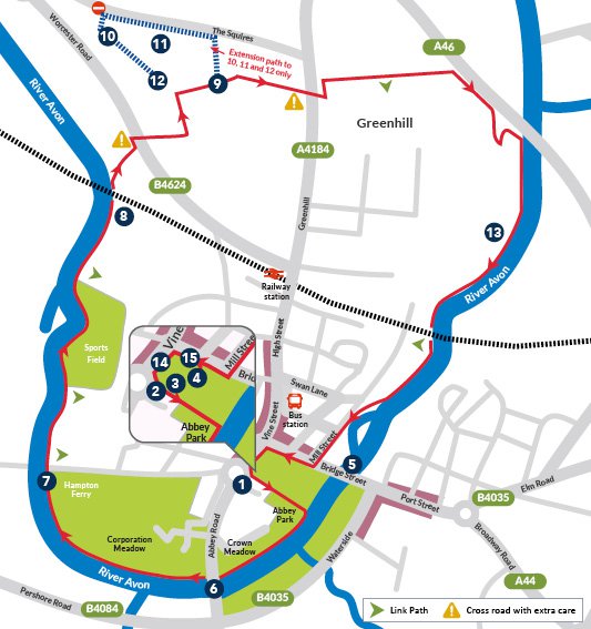 Round Evesham Walk Map